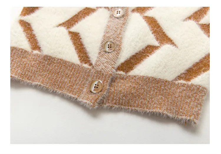 Customization Girls sweater Mink wool 2020 autumn/winter thickened sweater for children and boys Korean style cardigan coat