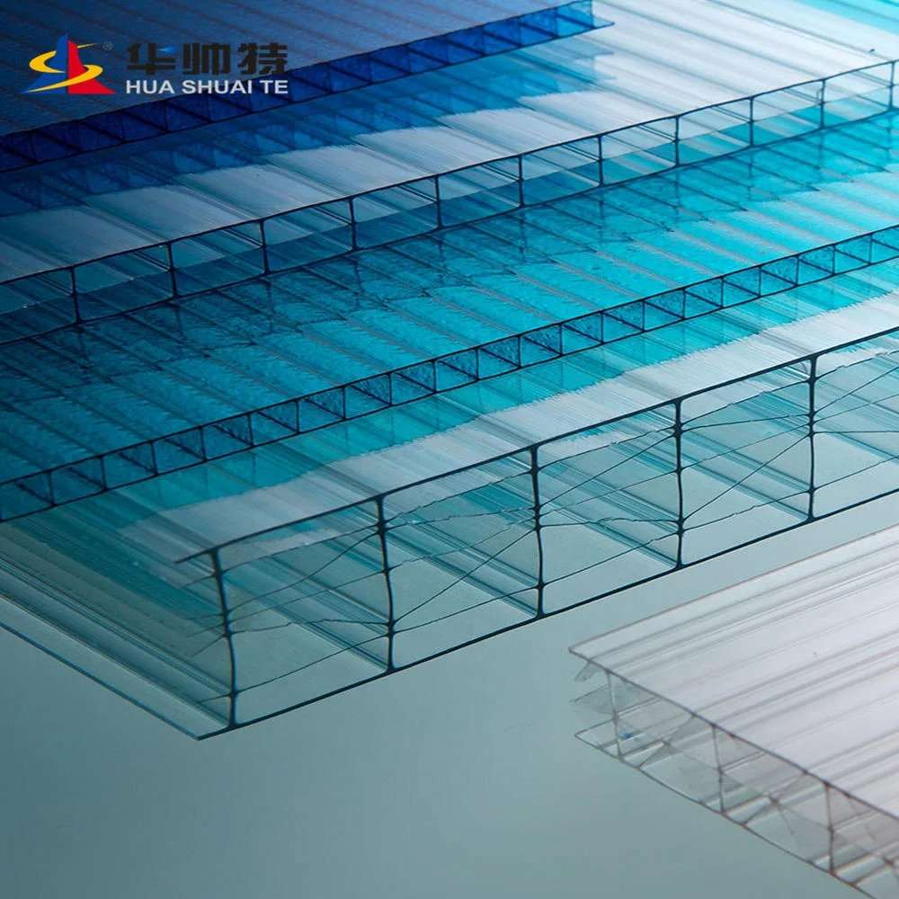 HUASHUAITE 10mm polycarbonate multiwall sheet with pe film protection for small garden greenhouse