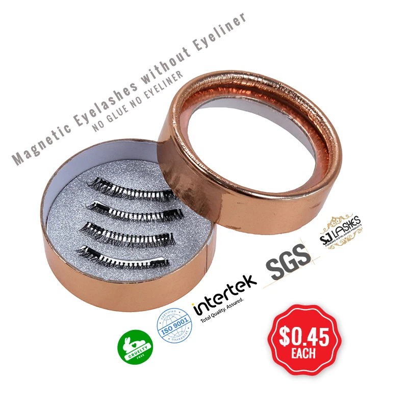 Custom False Magnet Eyelashes Magnetic Eyelashes Whole Sale Private Label Lashes Box