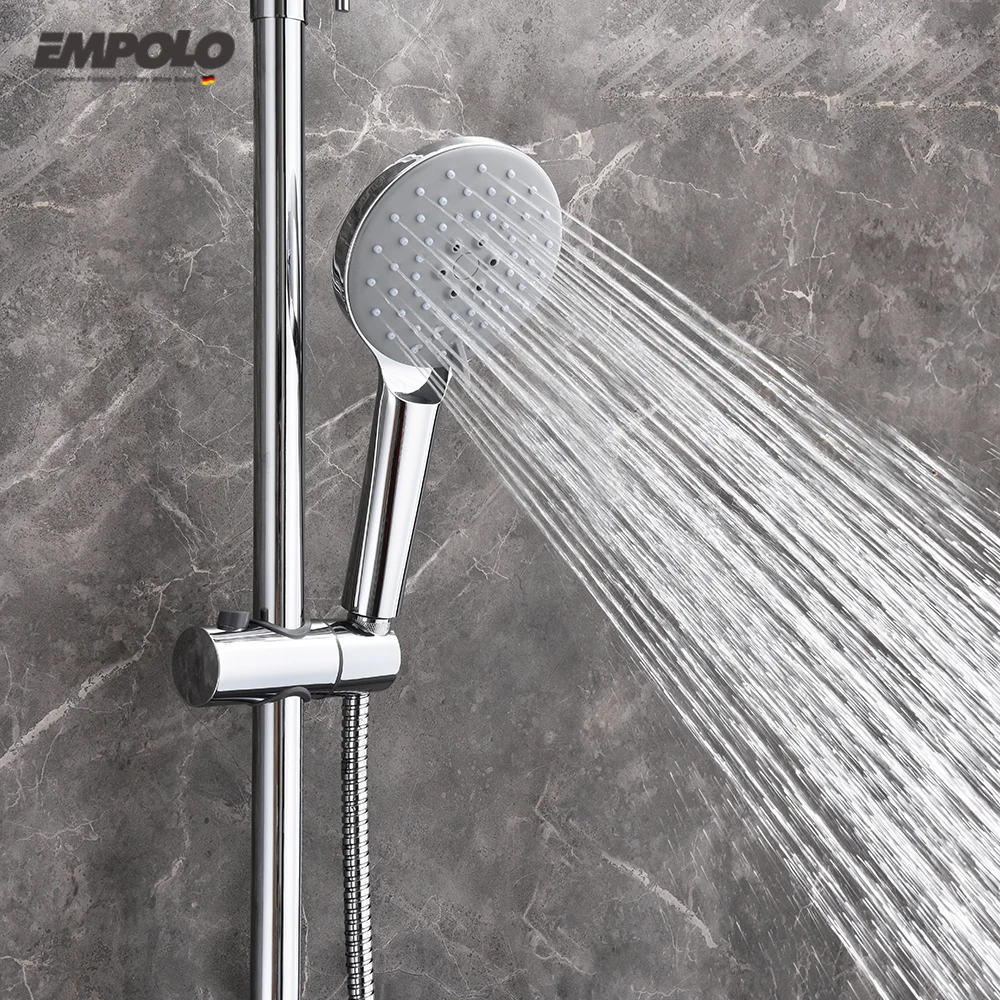 Exposed Thermostatic Shower Set Brass Sanitary Ware Bathroom Hotel Tap Mixer Shower