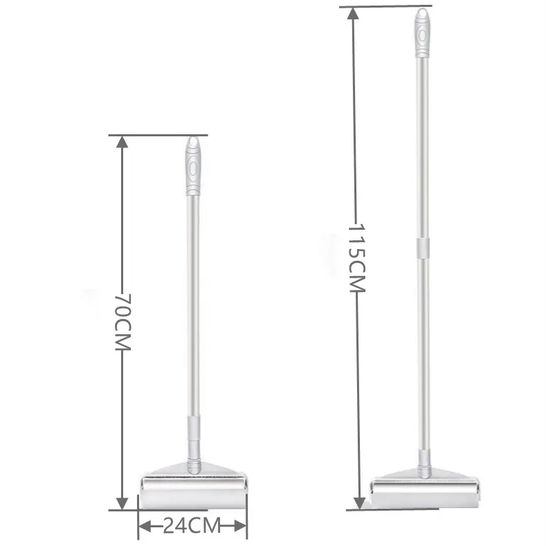 Environmental protection material sticky lint roller core metal handle lint remover with long pole  uproot lint cleaner portable