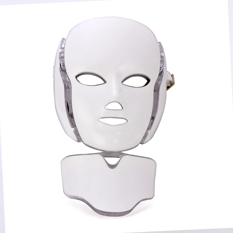 2021 New Technology Portable Korean Beauty Salon led facial mask Home 7 Color Led Light Therapy Face Neck Mask Photon Led PDT Fa