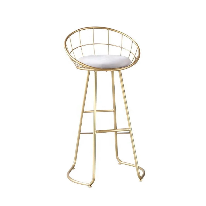 Nordic golden iron bar chair Cafe milk tea shop simple bar stool household high stool bar chair