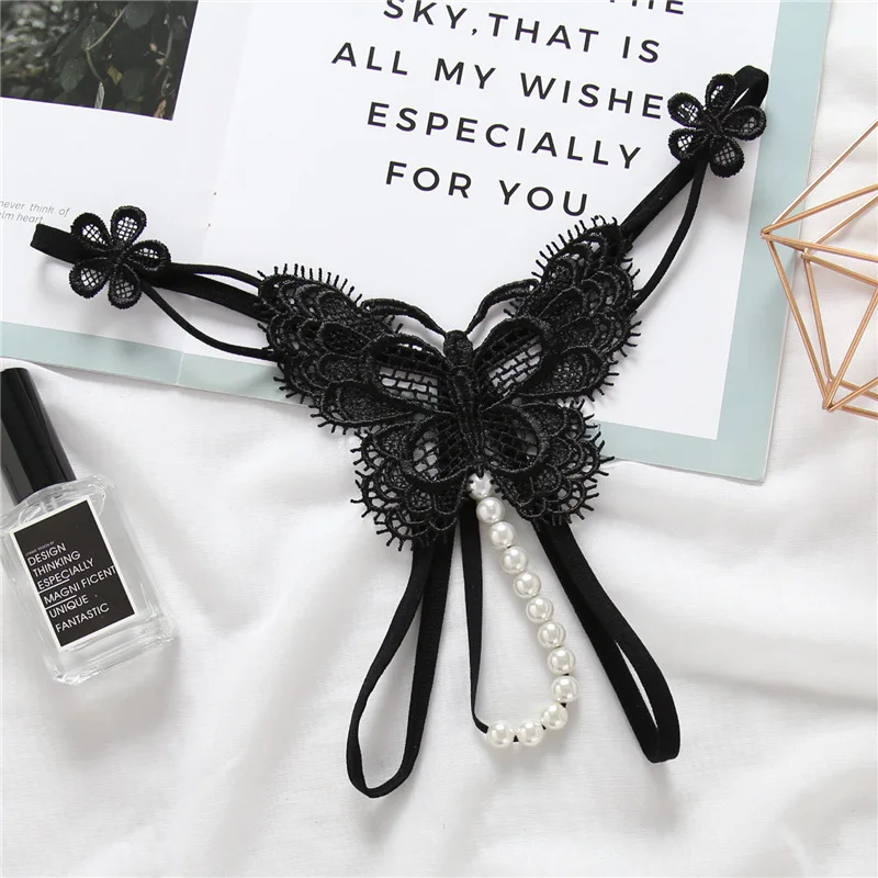 Wholesale Sexy Hollow Out Butterfly Panties Transparent Underwear T-back Thong G-string For Sexy Ladies