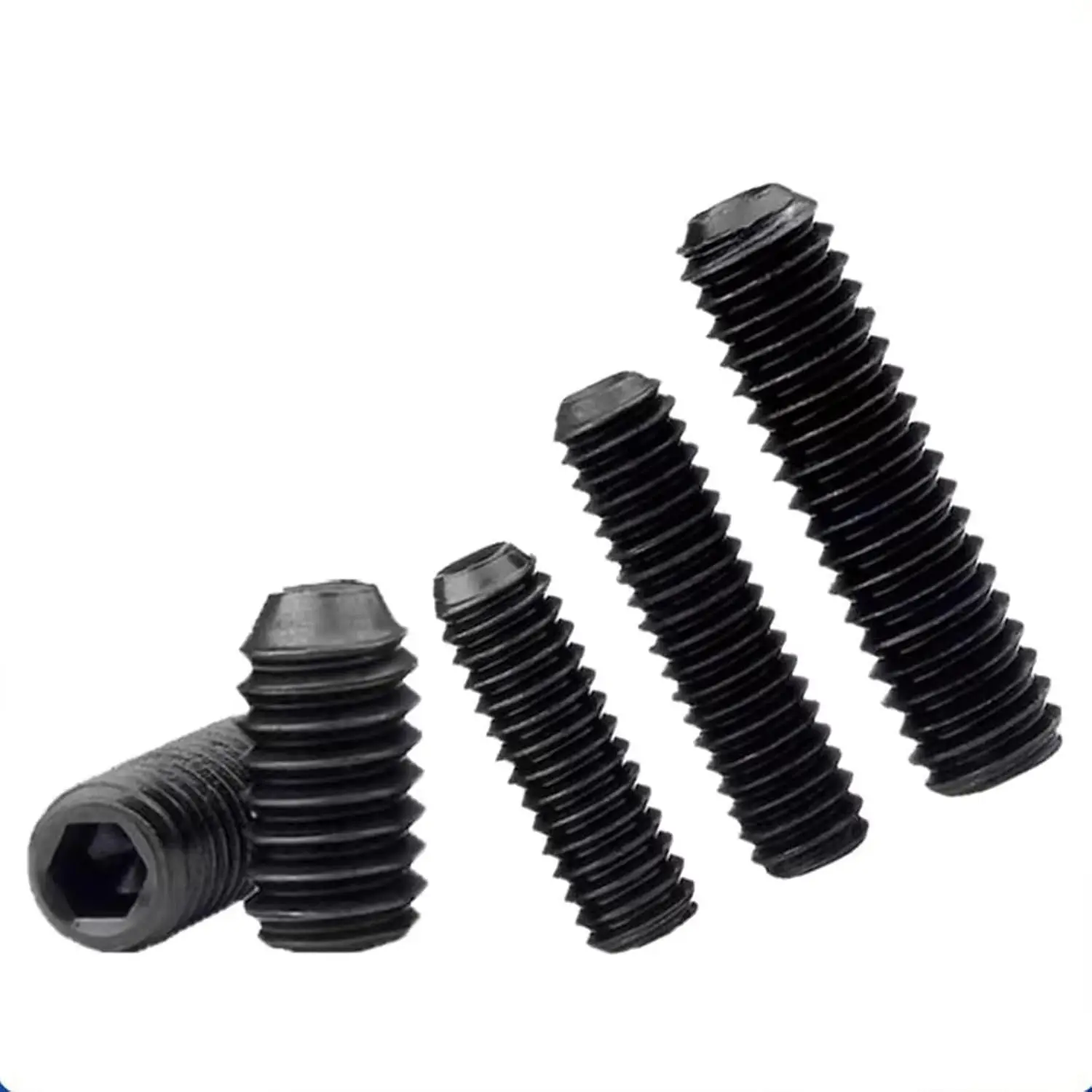 Customized  Nylon Tip Headless Hexagon Allen Screw Flat Point OEM Brass Stainless Steel Hollow Screws Grub Set Screw