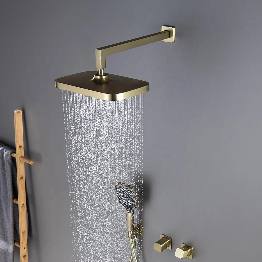 Modern style concealed two function cool square design 10 inch large shower head shower mixer system