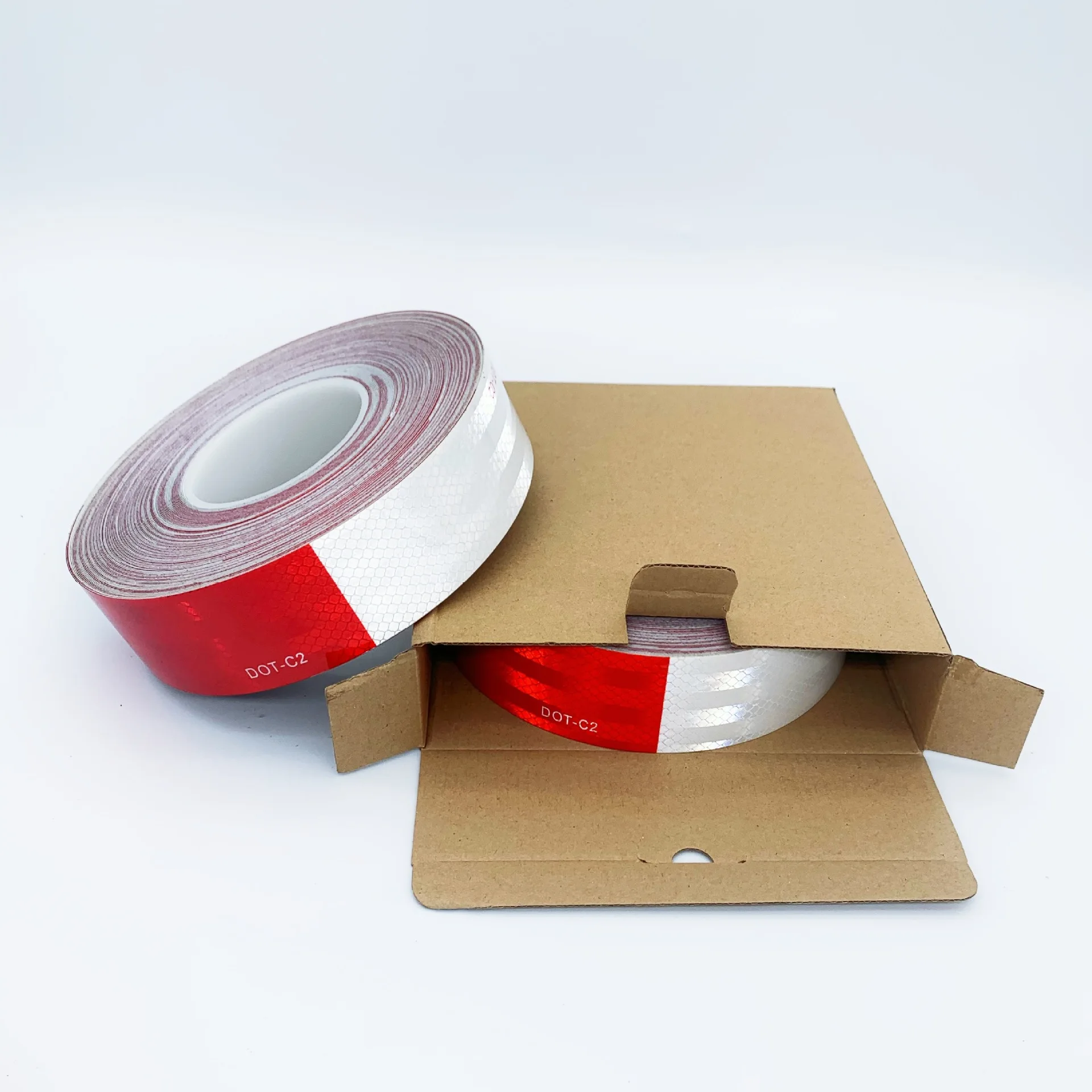 Customized Red White Checkered High Visibility Adhesive Waterproof ECE 104R 00821 Trailer Reflective Tape Dot C2 For Truck