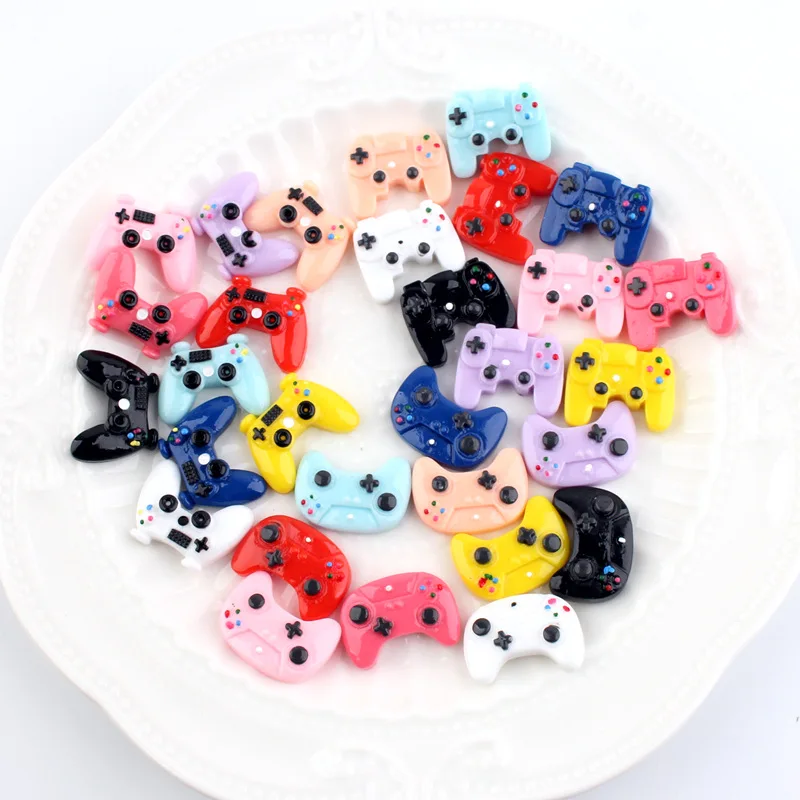 100pcs Flatback Slime Filler Beads Charms Resin  Game Controller Cabochons Craft For Jewelry Making Decoration DIY Accessories