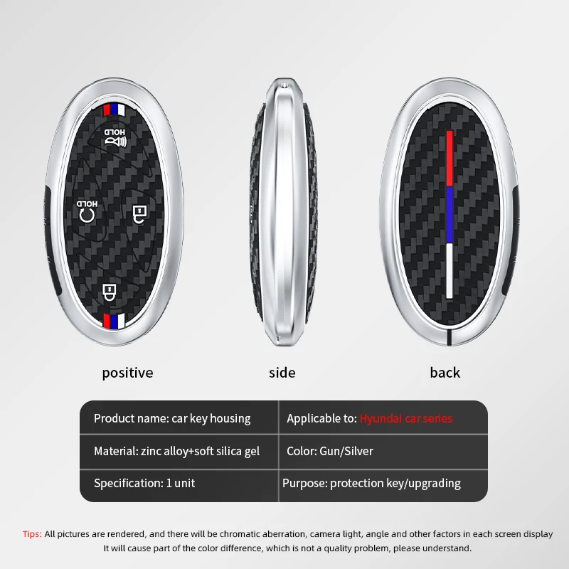 5 7 Buttons Zinc Alloy + Silicone Car Key Case Cover For Hyundai Kona Ev Grandeur GN7 IONIQ 6 2023 2024 Remote Key Protect Shell