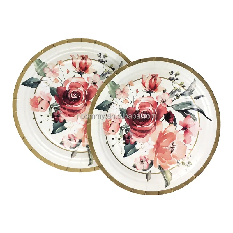 
High quality customised china biodegradable disposable paper design plates 
