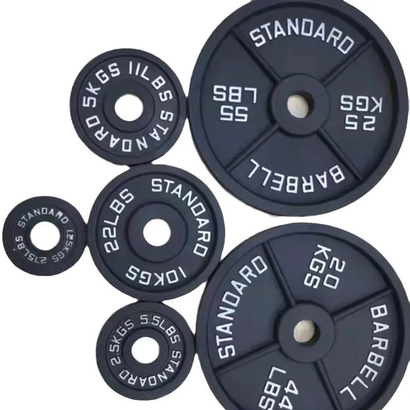 Factory Direct Premium Metal Plates Cast Iron Barbell Weight Plates Set OB bar Bumper plates for strength training