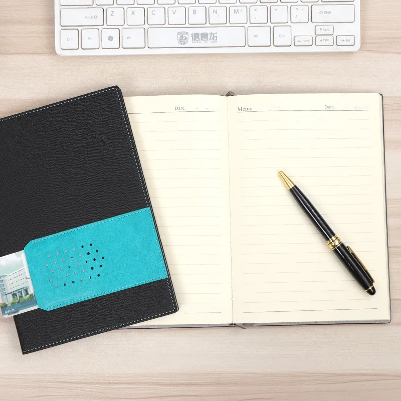 Business Planner A5 PU Softcover Stitched and Oil Edge Notebook with Card Pocket Custom LOGO Journal