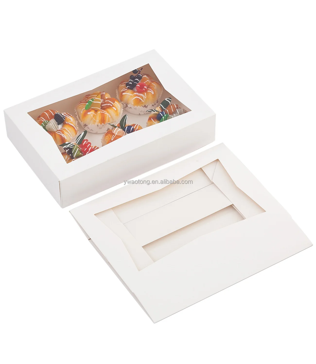 Eco Friendly Custom Design Cake Boxes Gift Packaging Medium White Bakery Cake Boxes With Clear Window