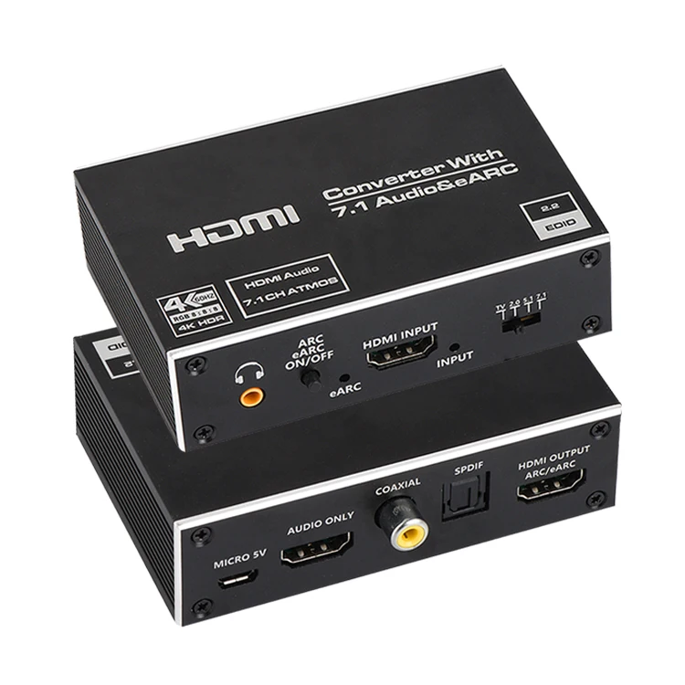 4K HDMI Audio Extractor Splitter, Support  Optical Toslink SPDIF + 3.5mm Audio Jack + Coaxial + 7.1Ch HDMI Audio