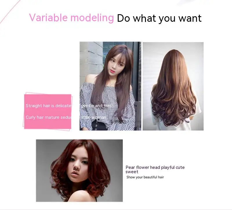 3 1 Tourmaline Hair Styling Tool Electric PTC Heater LED Multi-purpose Hair Curler Straightener Comb for Corn Perm Household Use