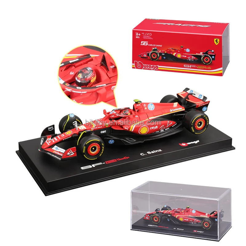 2024 Sf24 #55 License Product 2024 F1 1/43 With Helmet Simulation Alloy Car Model Diecast Toys