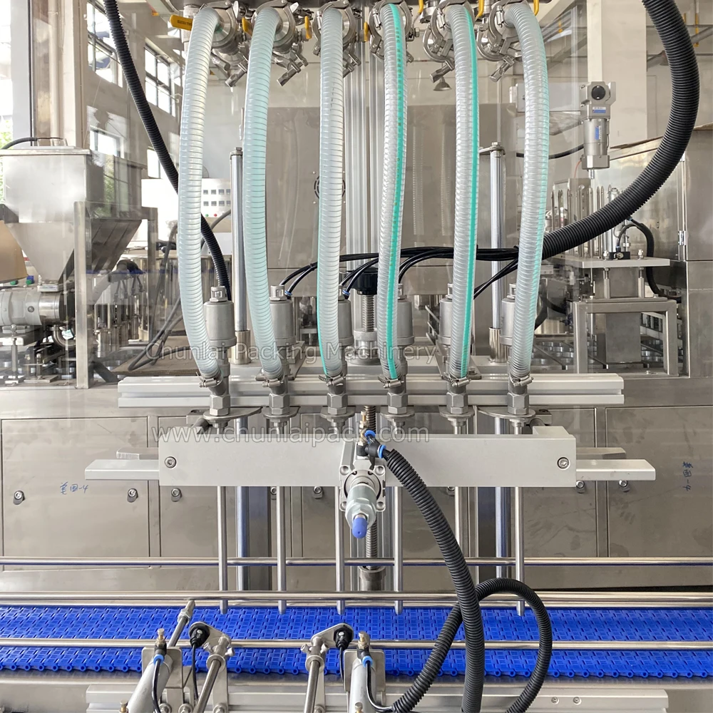 Food Condiment Pack Edible Oil Ketchup Soy Bean Sauce Liquid Gravity Cream Piston Chili Paste Multi Head Bottle Filling Machine