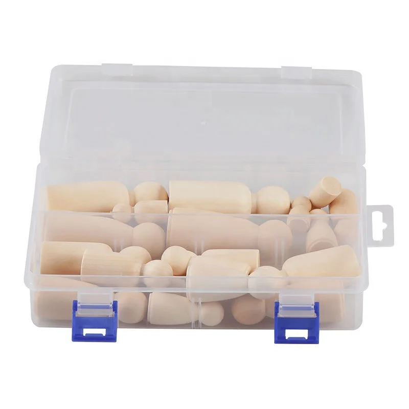 mini kokeshi wooden figures peg family angel dolls unfinished craft set people toddler toys educational diy art woodpeckers