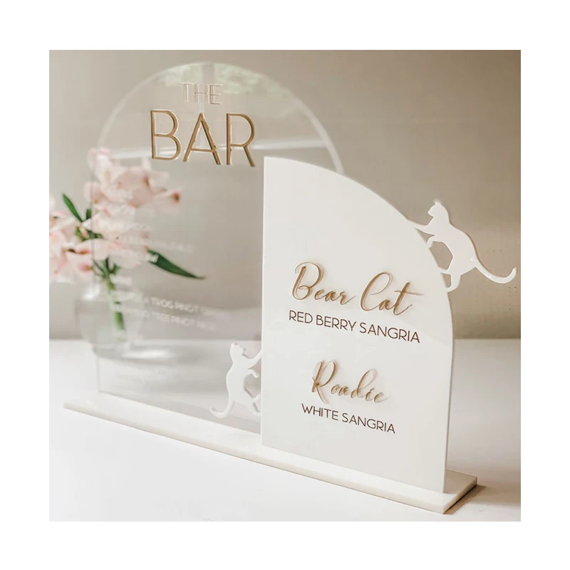 Custom Table Top Business Acrylic Engraved Sign Acrylic Sign Bar Acrylic Menu Welcome Name Sign