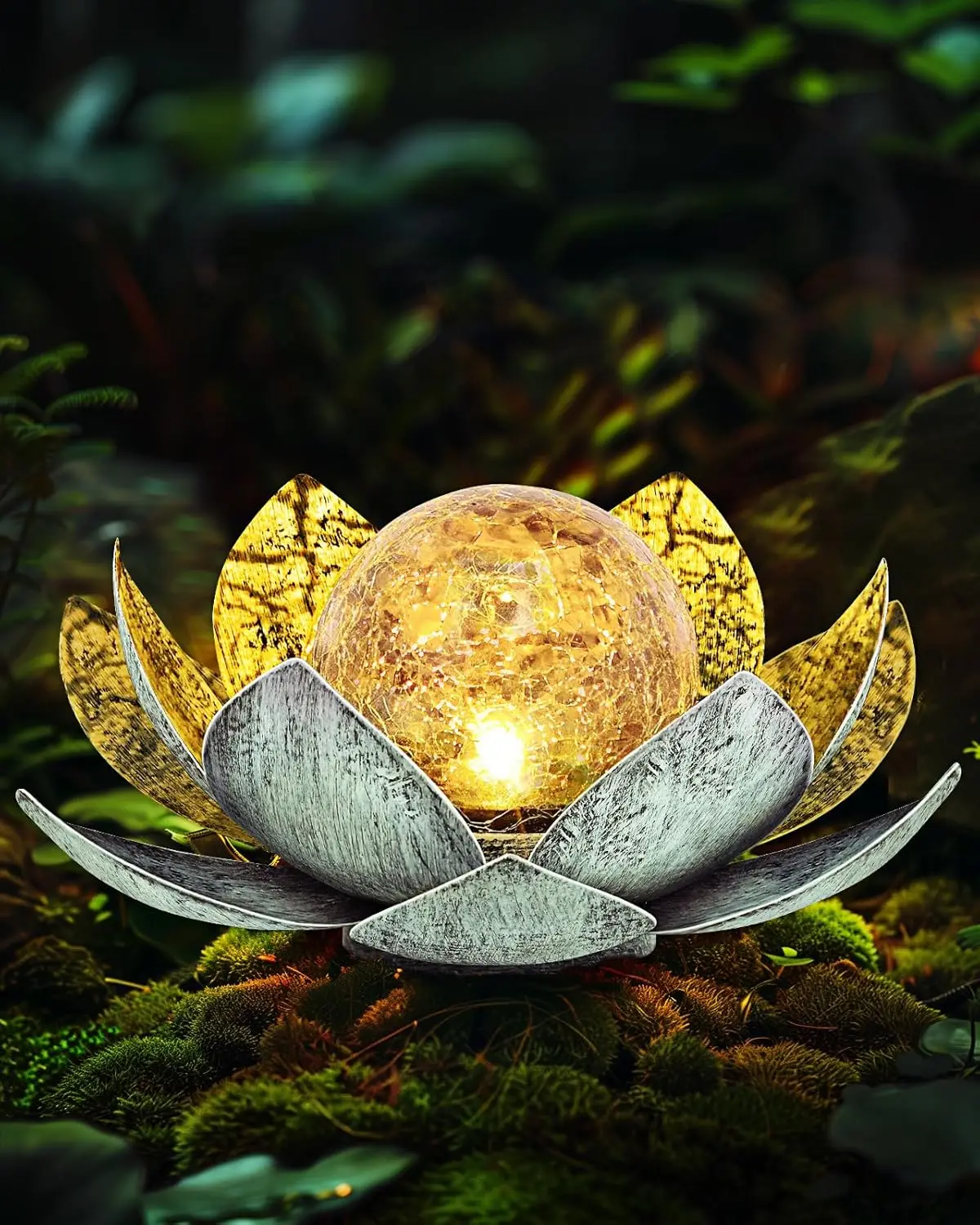 Modern Outdoor LED Solar Garden Lights Waterproof Patio Pathway Lawn Lamp with Lotus Flower Design Courtyard Decoration