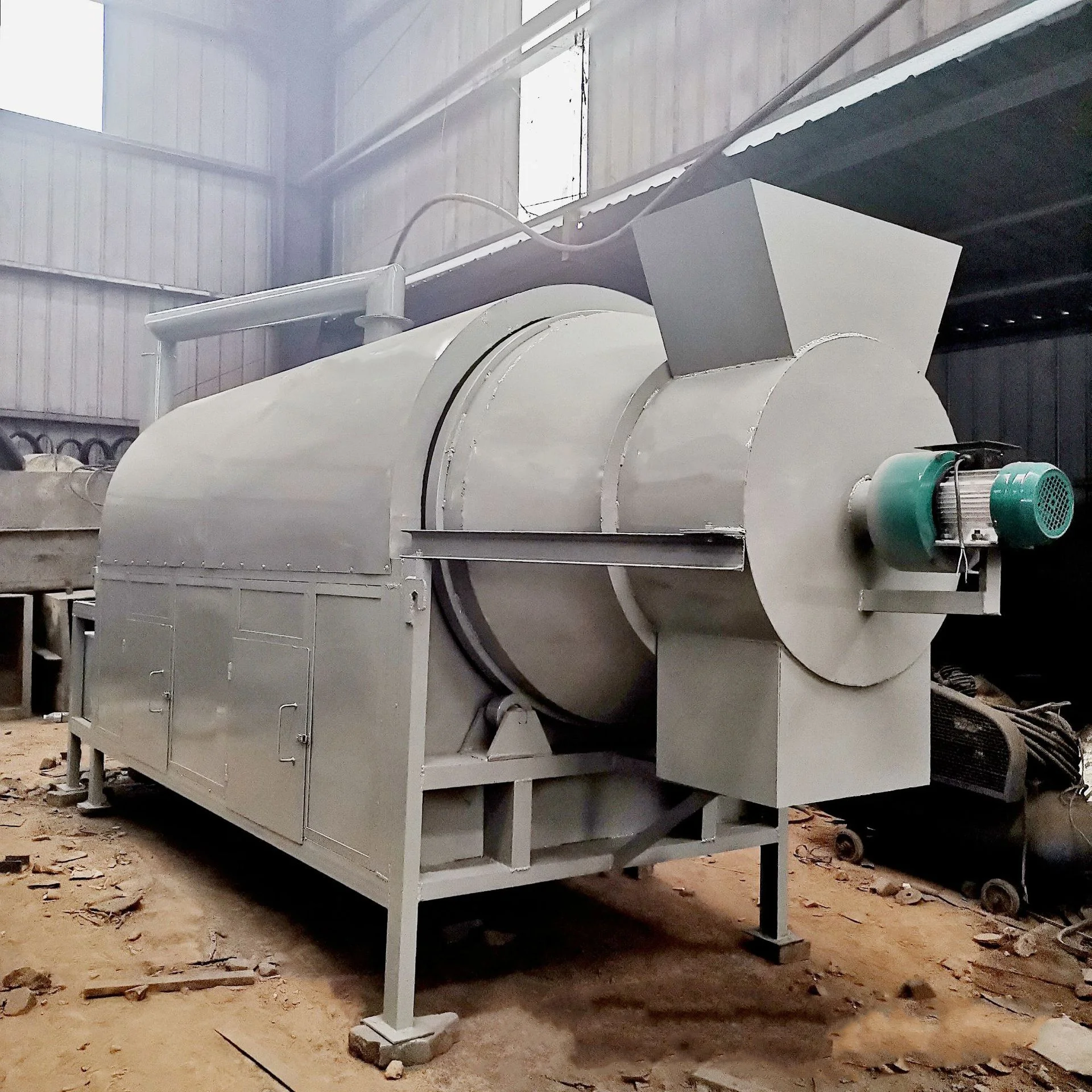 Factory directly 1000 model drum Rotary Dryer electric rod heating cow dung Chicken manure dryer
