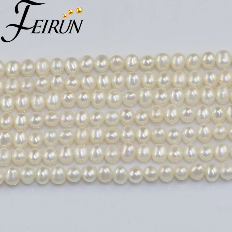 4-5 мм картофеля формы белого цвета кв. класса АА браслет ожерелье изготовление 100% натурального пресноводного жемчуга strand