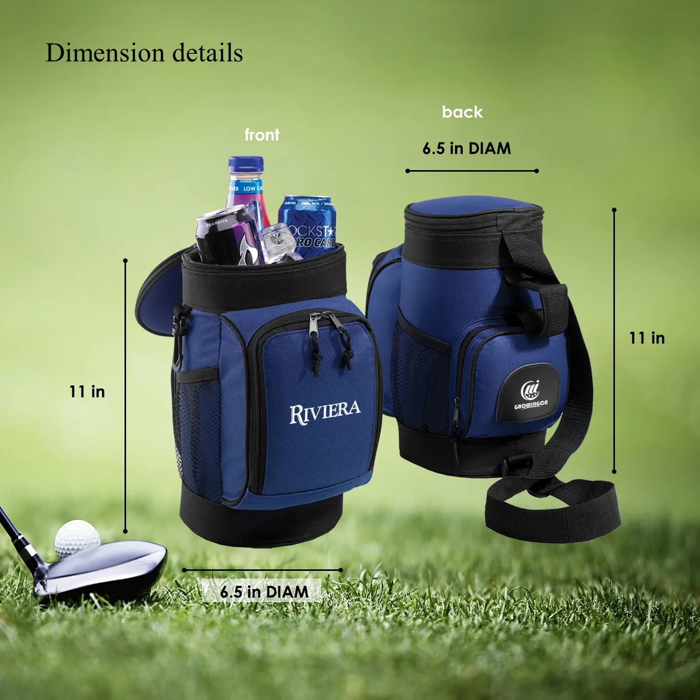 Wessleco Custom Logo Large capacity Bottle Beer Insulated Wine waterproof Bags Golf Cooler Bag