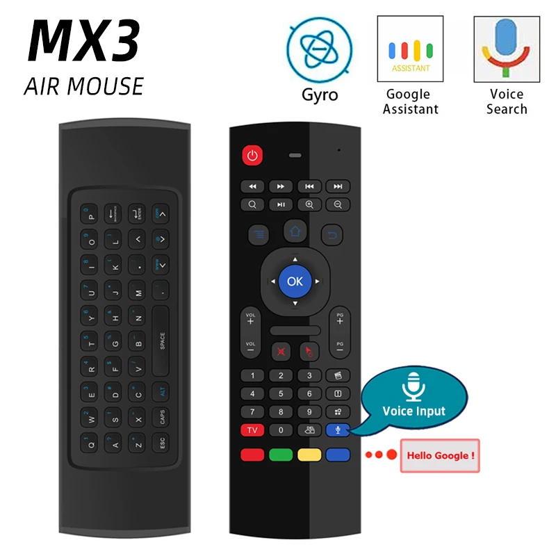 Air Mouse MX3 ,2.4G Backlit Remote Control,Mini Wireless Keyboard & Infrared IR Learning, Best for Android Tv Box HTPC IPTV