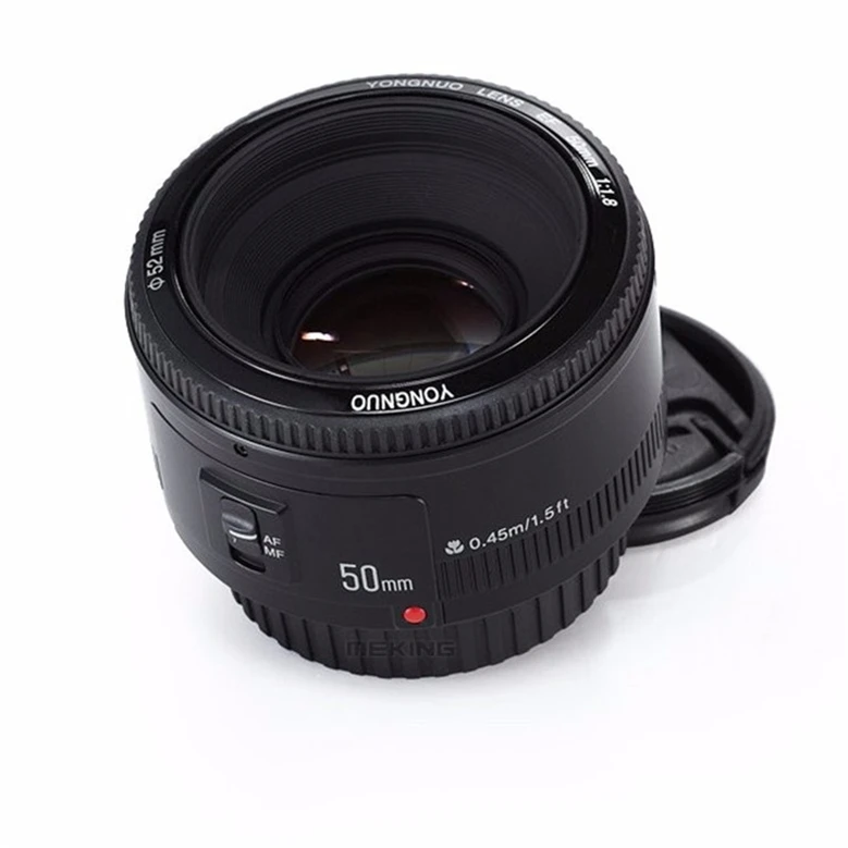 Best Camera Lens YONGNUO YN 50 mm F1.8 MF YN50 mm f/1.8 AF Lens Aperture Auto Focus for Canon Camera D5300 D5200 D750 D500 DSLR