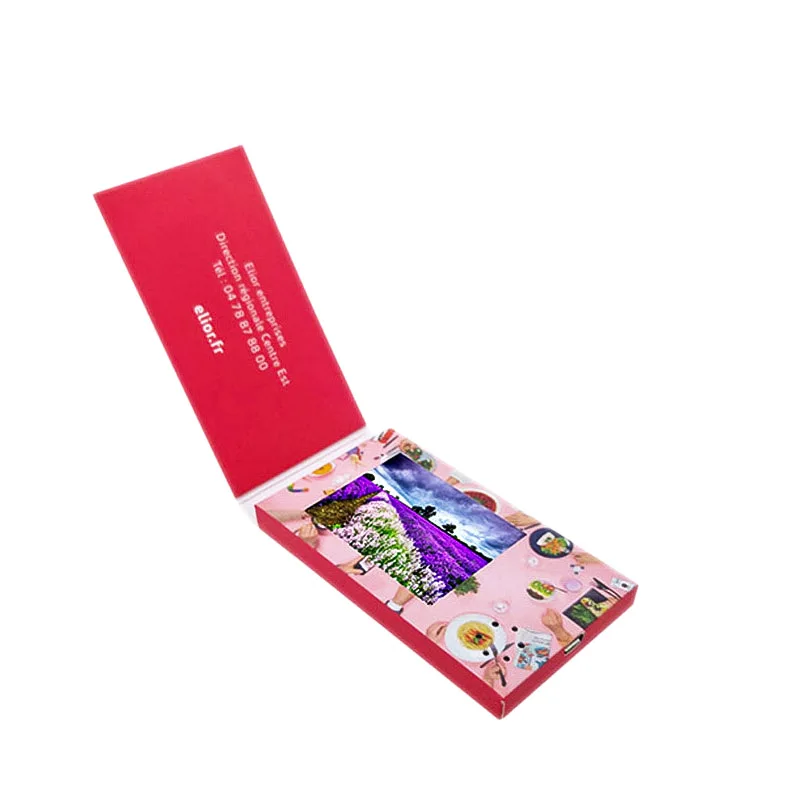 Customized Blank Full color CMYK Printing LCD Screen Video Player Business Gifts Card 2.4 inch Screen Digital Video Brochure
