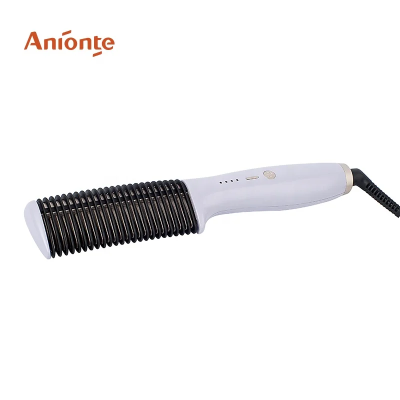 Hair straightener brush