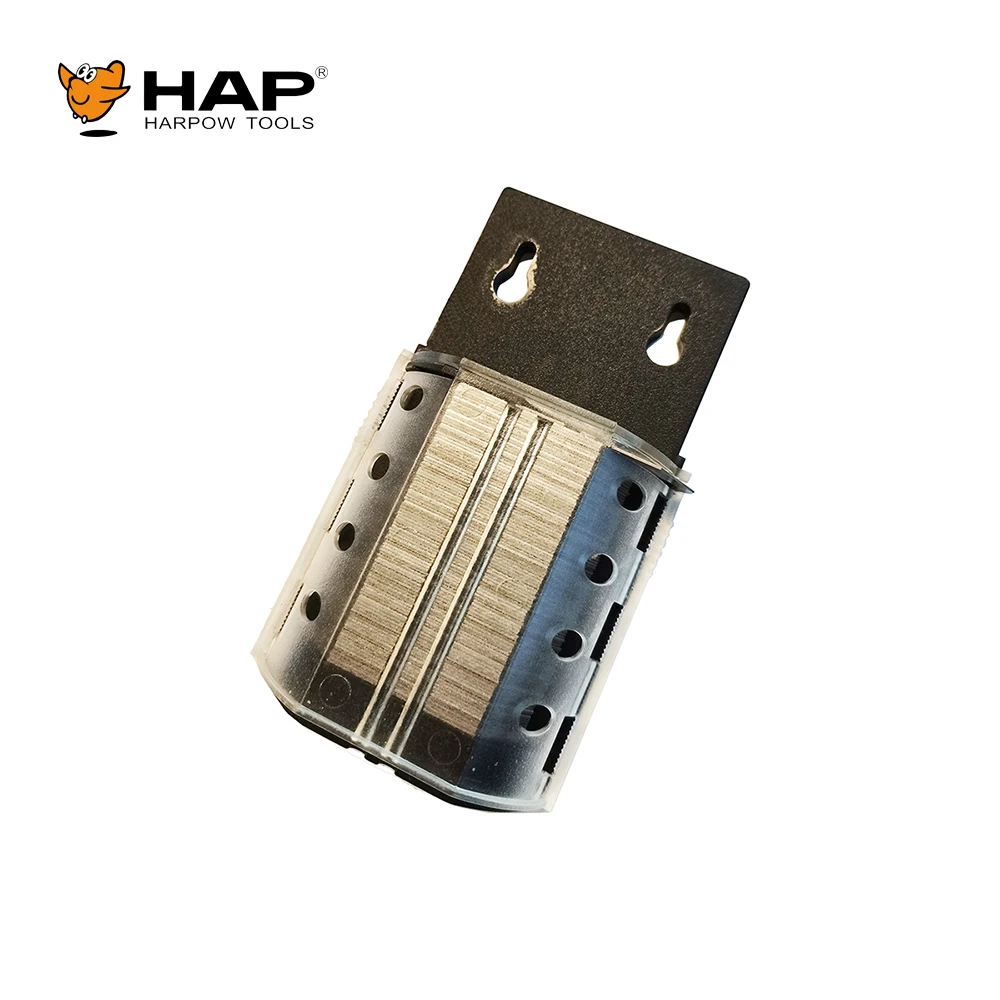 100pcs Utility Hook Blades Razor Blades Safety Horn Knife Blades with Storage Box for Cutting Carpets Wallpaper Roofing Material