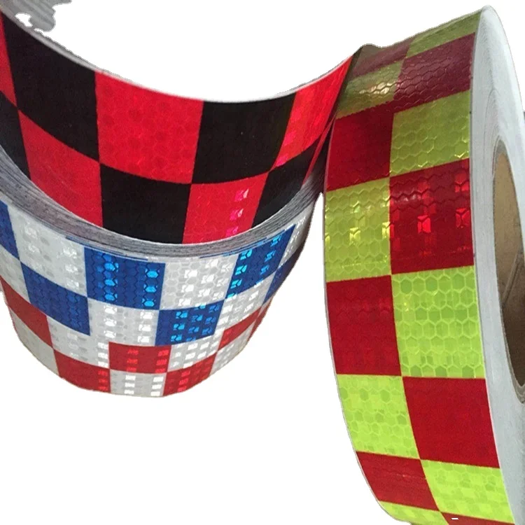 High visibility yellow custom prismatic pvc reflective warning tape