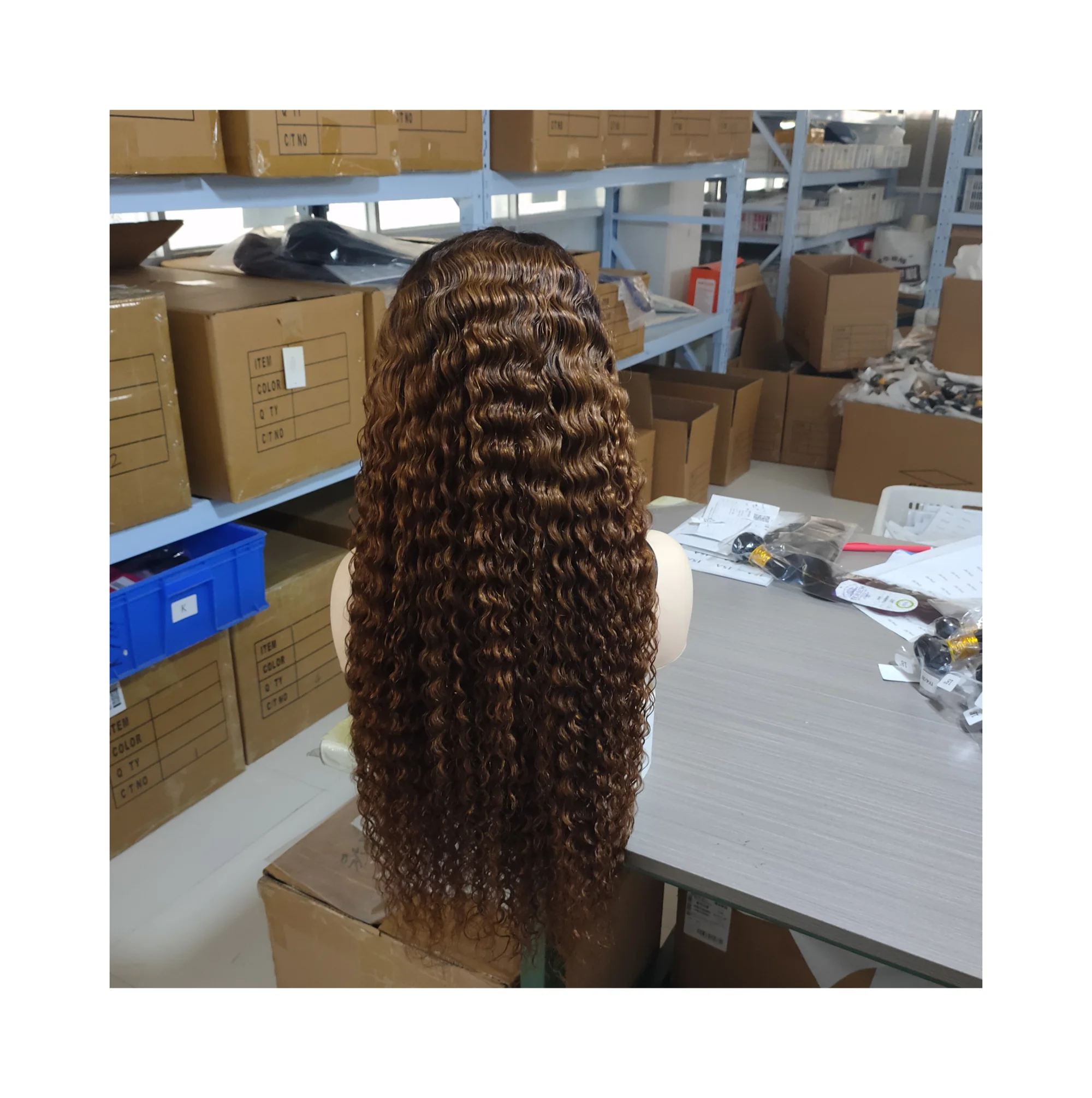 Honey Blonde Ombre 13x4 13x6 Brazilian Brown Color Deep Wave wig Highlight HD Lace Front Wigs 28inch Curly Human Hair Wig