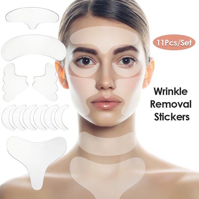 16Pcs Reusable Silicone Anti-Wrinkle Forehead Sticker Cheek Chin Paste Facial Eye Patches Anti Wrinkle Remover Face Lift Tape