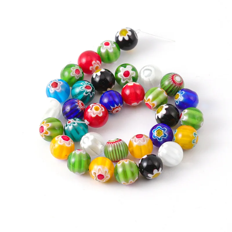 Wholesale Flower Crystal Lampwork Millefiori Glass Bead Mixed beads For Jewelry