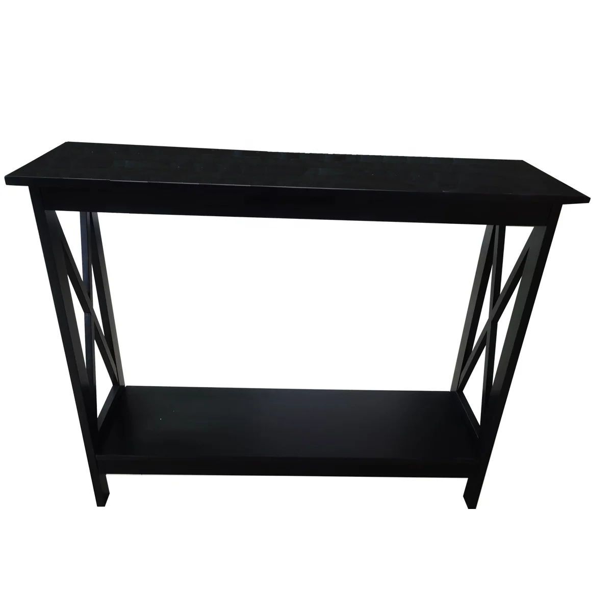 
Black Entryway Table Sofa Table and Shelf Slim Console Table in Living Room 