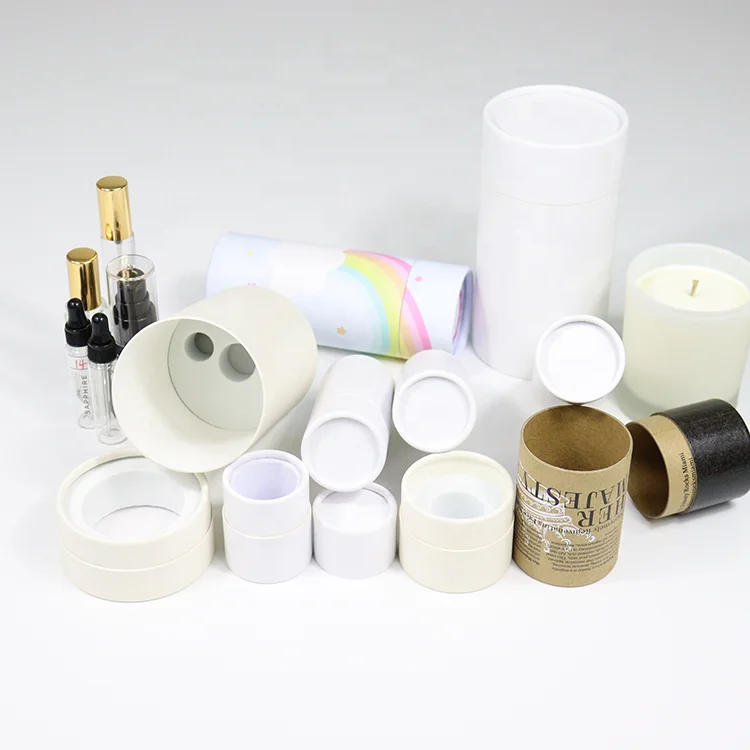 Biodegradable kraft Paper round Tube For Cosmetics lipstick Lip Balm Tubes baby eye face cream circle box