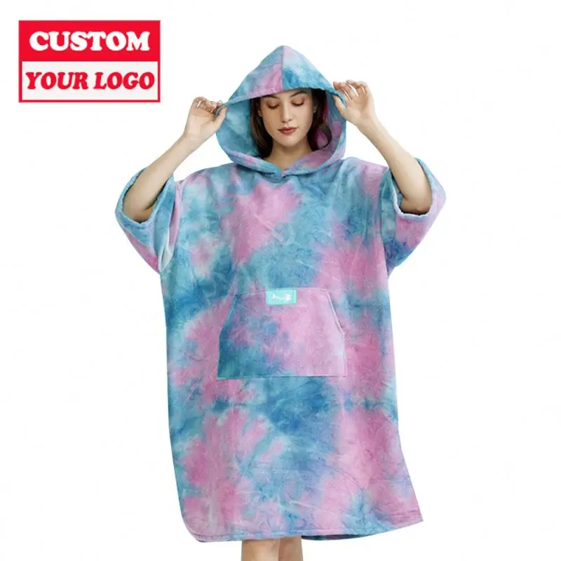 Лидер продаж Фланелевое флисовое пляжное полотенце банный халат с капюшоном для детей оптовая продажа