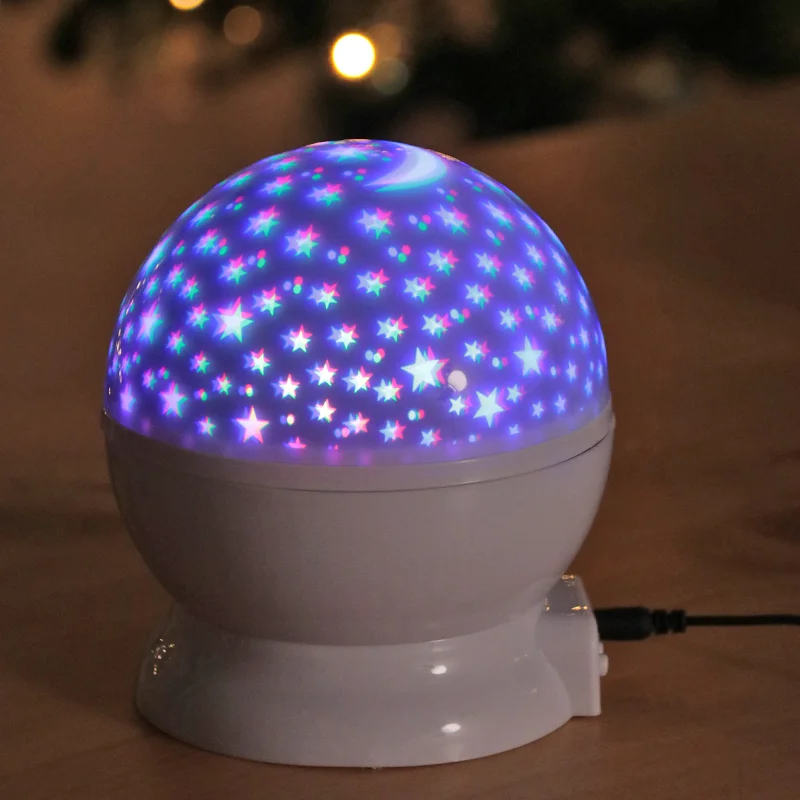 LED small 3d lighting star night light projector 360 Degree Rotation LED Starry Sky Rotating 12 Light Color Changing