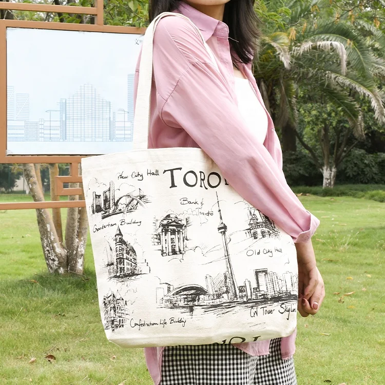 Классический узор органический хлопок холст тотализатор сумка однотонный цвет, делая для женщин