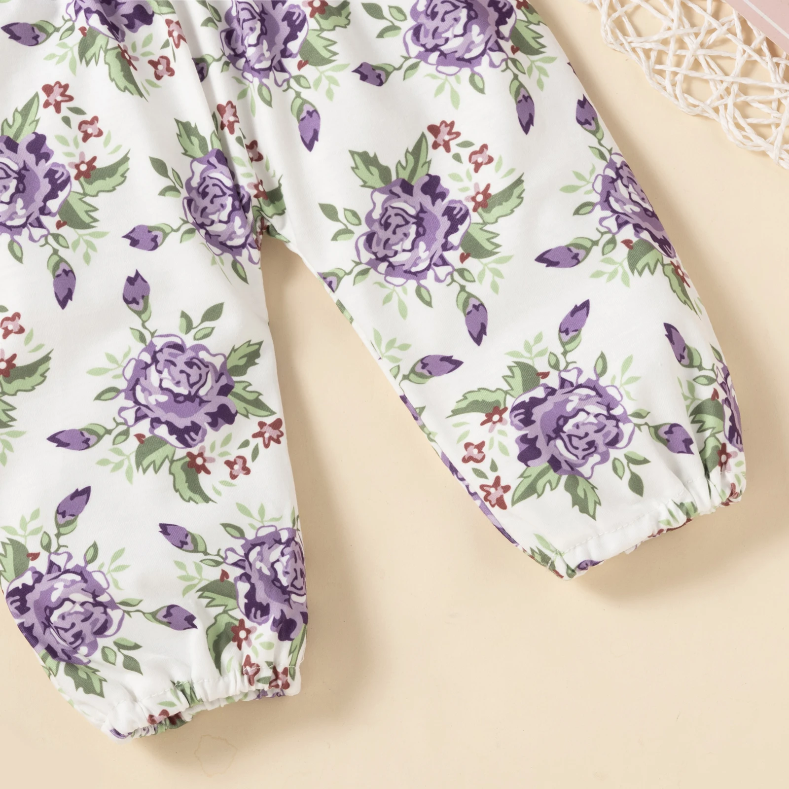 Newborn Infant 100% Soft Cotton Baby Girl Clothes Jumpsuit Rompers Clothing Set With Pant