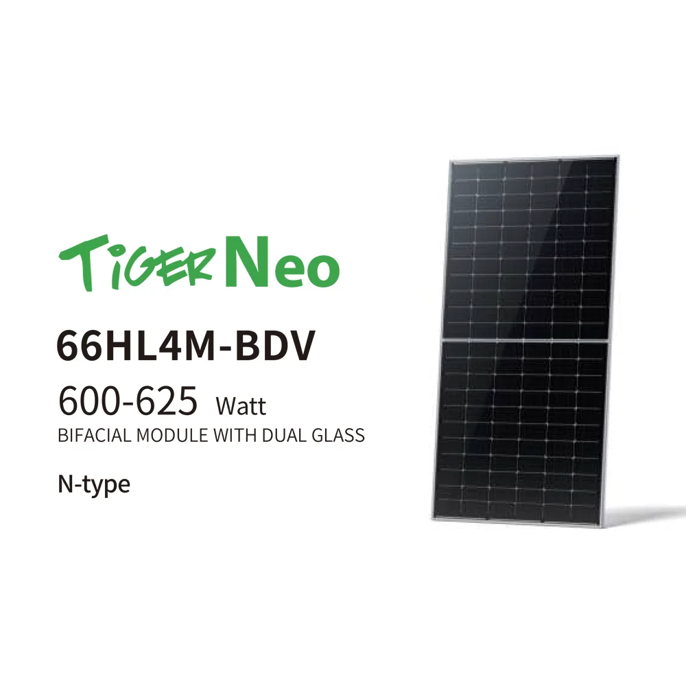 Серия TIGER NEO 600-625 Вт N-тип монофазный бифациальный Jinko солнечные панели 600 605 610W615W 620 625 модуль с двойным стеклом