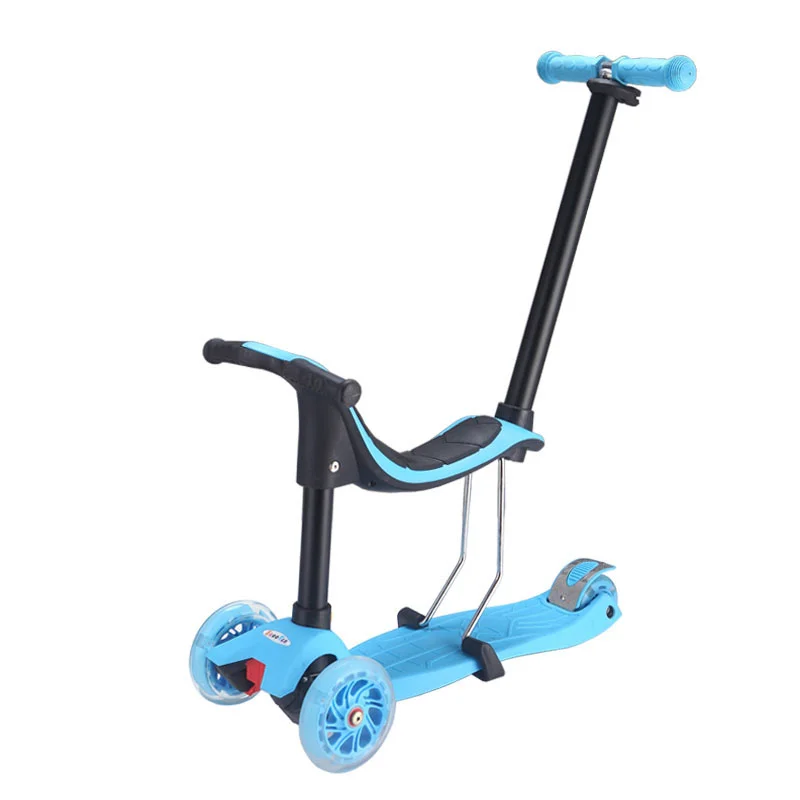 Wholesale 4 in 1Kids Scooter with Removable Chair and LED Flashing Wheels for Babies