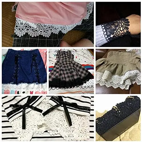 6.5cm Colorful  Lace Trim Sewing Crochet Ribbon Vintage Assorted Eyelet Lace Ribbons Roll for DIY  Dollies Dress Wedding Crafts