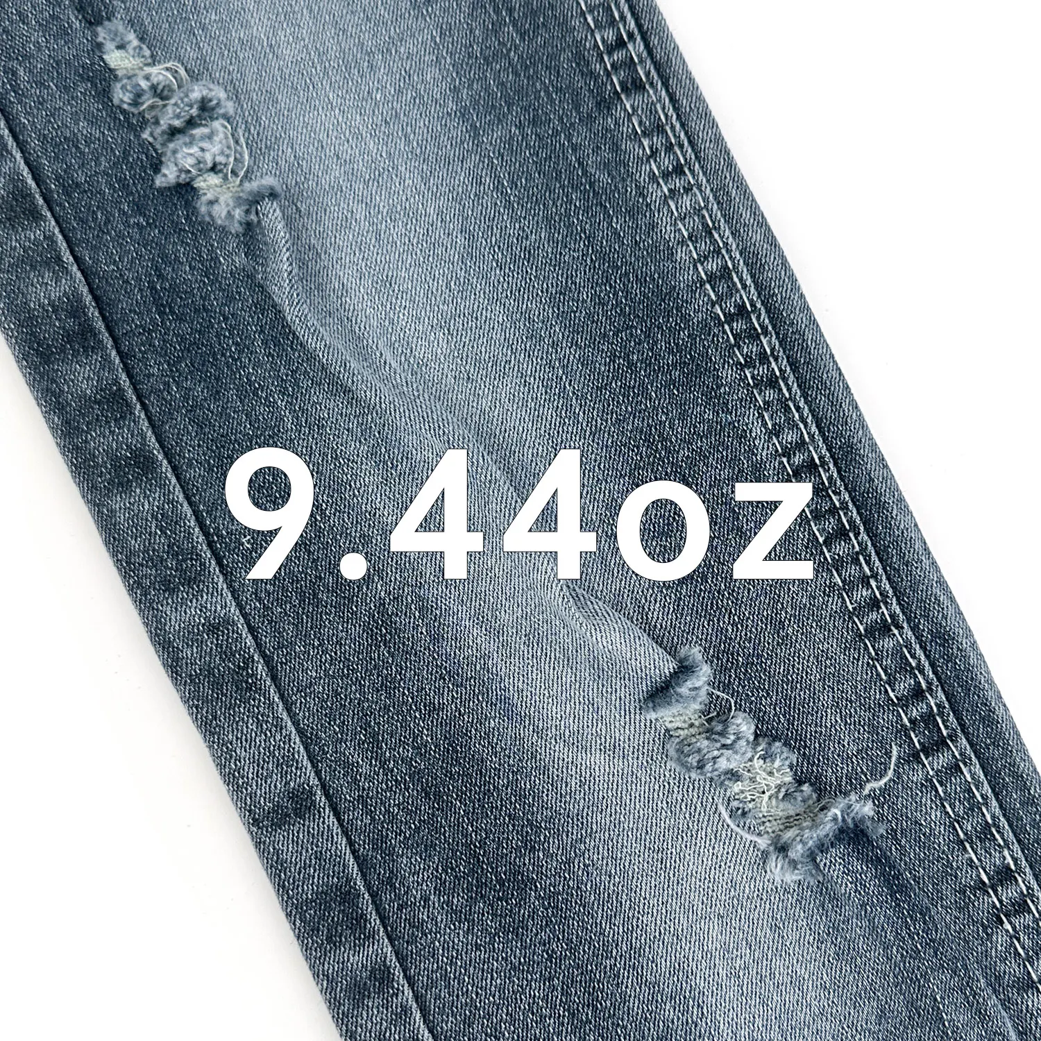 China stock 10s jeans fabric TR mid-spandex denim fabric straight slub jeans fabric for clothes manufacturers with wholesale