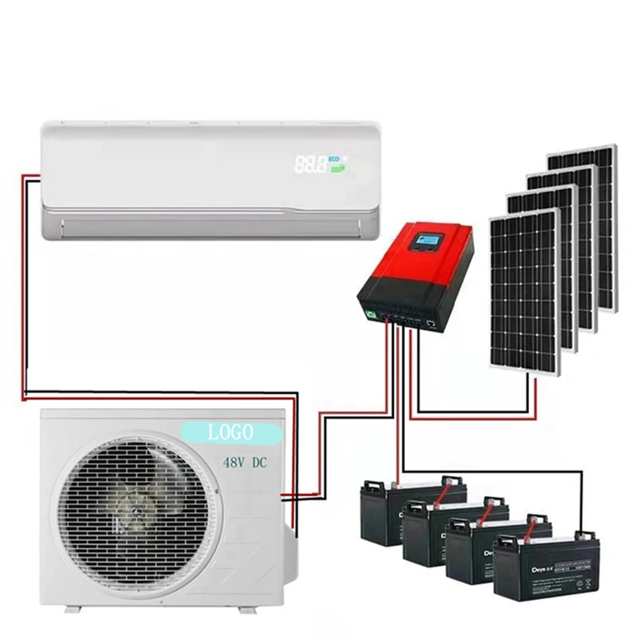 2023 New  Home Battery Cabinet Solar AC  Pure Inverter Split Air Conditioner Solar Energy Air Conditioning with Solar Panels