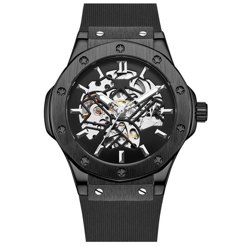 Silicone Strap Private Label Oem Custom Your Automatic Watch Skeleton Best Mechanical Watch