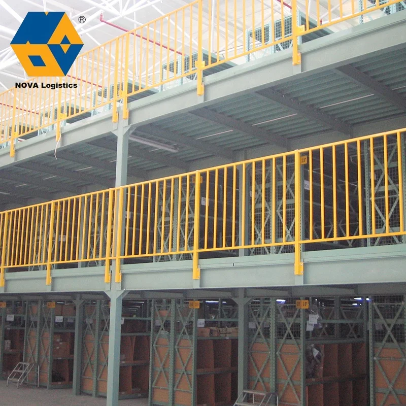 NOVA Prefabricated Heavy Duty Powder Coating Racking, Metal Warehouse Mezzanine Shelving/