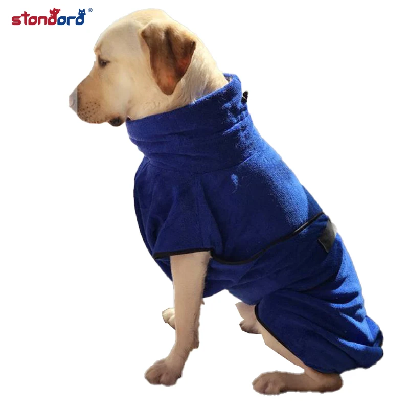 New pet clothing dog bathrobe microfiber good absorption dog sweater pet clothes classic belt design high quality